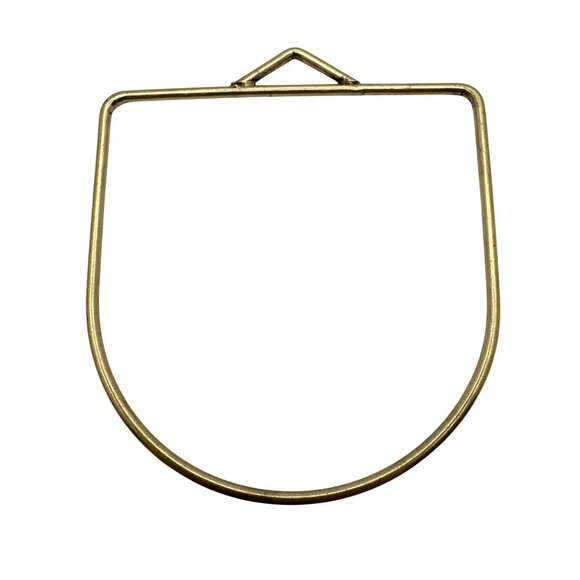 Gold Tone Triangle Top D-Ring Pendant Crafting Jewelry Making Inspo Fash - Picture 2 of 4